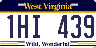 WV license plate 1HI439