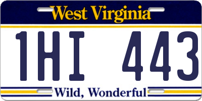 WV license plate 1HI443