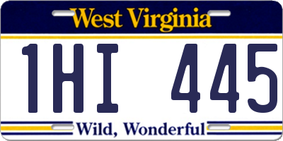 WV license plate 1HI445