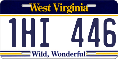 WV license plate 1HI446