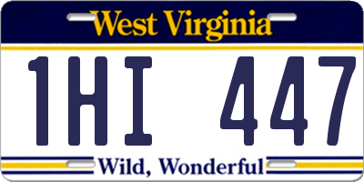 WV license plate 1HI447