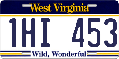 WV license plate 1HI453