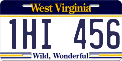 WV license plate 1HI456