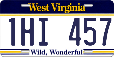 WV license plate 1HI457