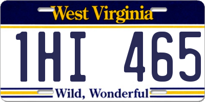 WV license plate 1HI465