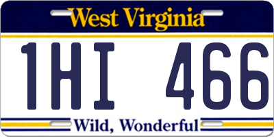 WV license plate 1HI466