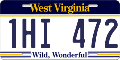 WV license plate 1HI472