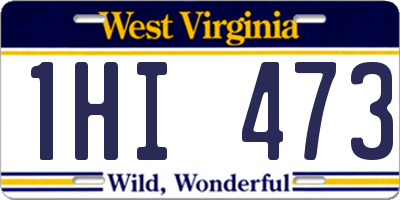 WV license plate 1HI473