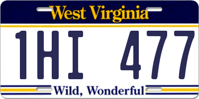 WV license plate 1HI477