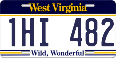 WV license plate 1HI482