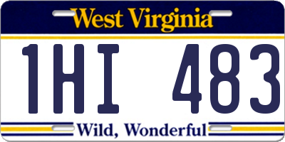 WV license plate 1HI483