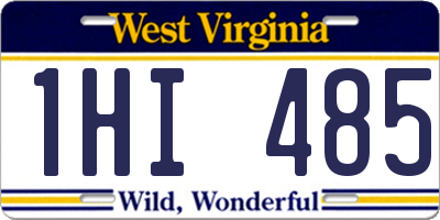 WV license plate 1HI485