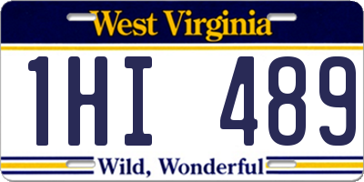 WV license plate 1HI489