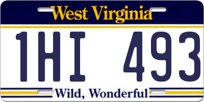 WV license plate 1HI493