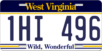 WV license plate 1HI496