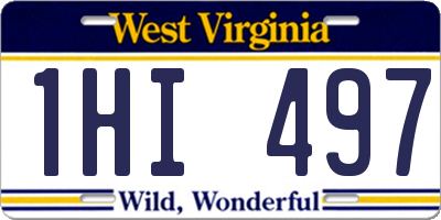 WV license plate 1HI497