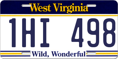WV license plate 1HI498