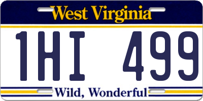 WV license plate 1HI499