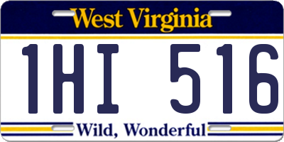 WV license plate 1HI516