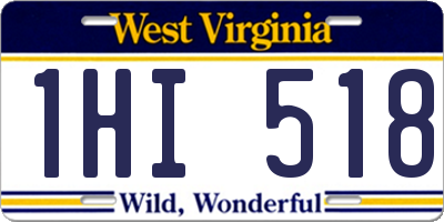 WV license plate 1HI518