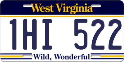 WV license plate 1HI522