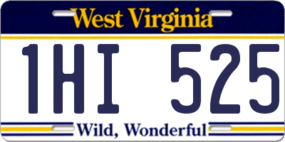 WV license plate 1HI525
