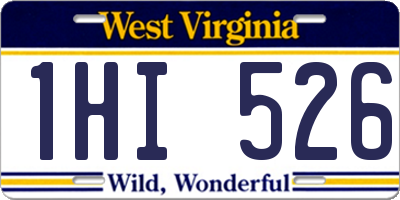 WV license plate 1HI526