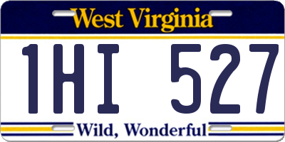 WV license plate 1HI527