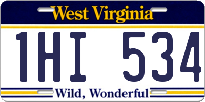 WV license plate 1HI534