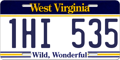 WV license plate 1HI535