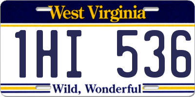 WV license plate 1HI536