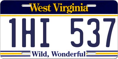 WV license plate 1HI537
