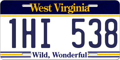 WV license plate 1HI538