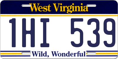 WV license plate 1HI539