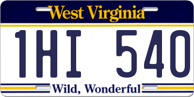 WV license plate 1HI540