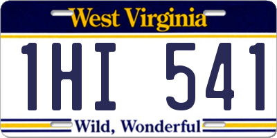 WV license plate 1HI541