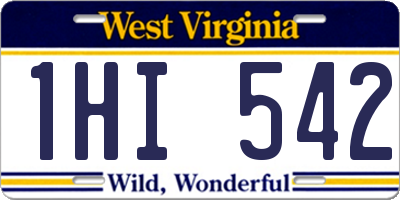 WV license plate 1HI542