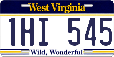 WV license plate 1HI545