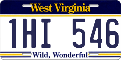 WV license plate 1HI546