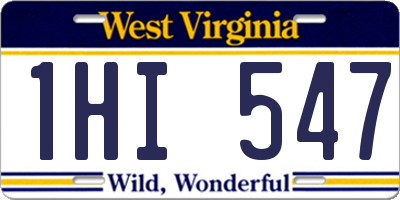 WV license plate 1HI547