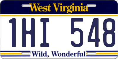 WV license plate 1HI548