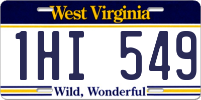 WV license plate 1HI549