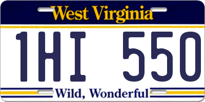WV license plate 1HI550