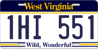 WV license plate 1HI551