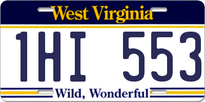 WV license plate 1HI553