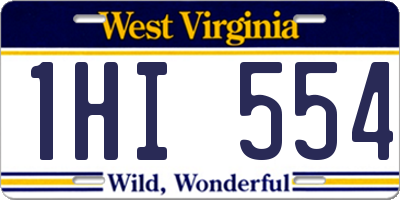WV license plate 1HI554