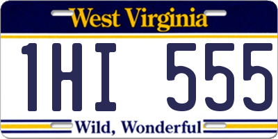 WV license plate 1HI555