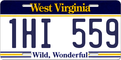 WV license plate 1HI559