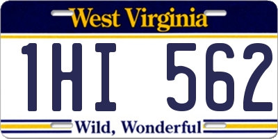 WV license plate 1HI562