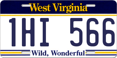 WV license plate 1HI566